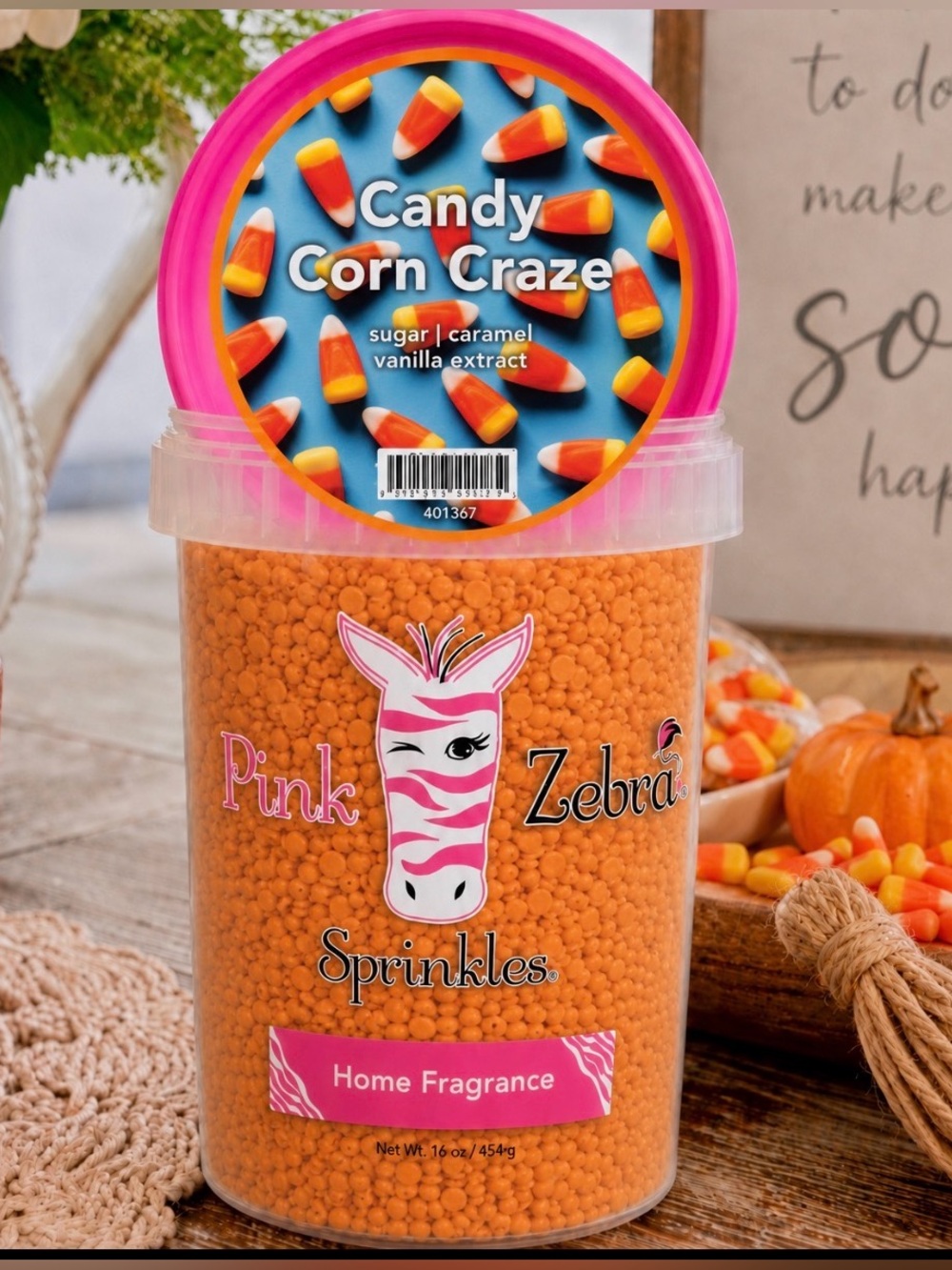 Pink Zebra Candy Corn Craze Soy Wax Melts 3.75 oz Bag